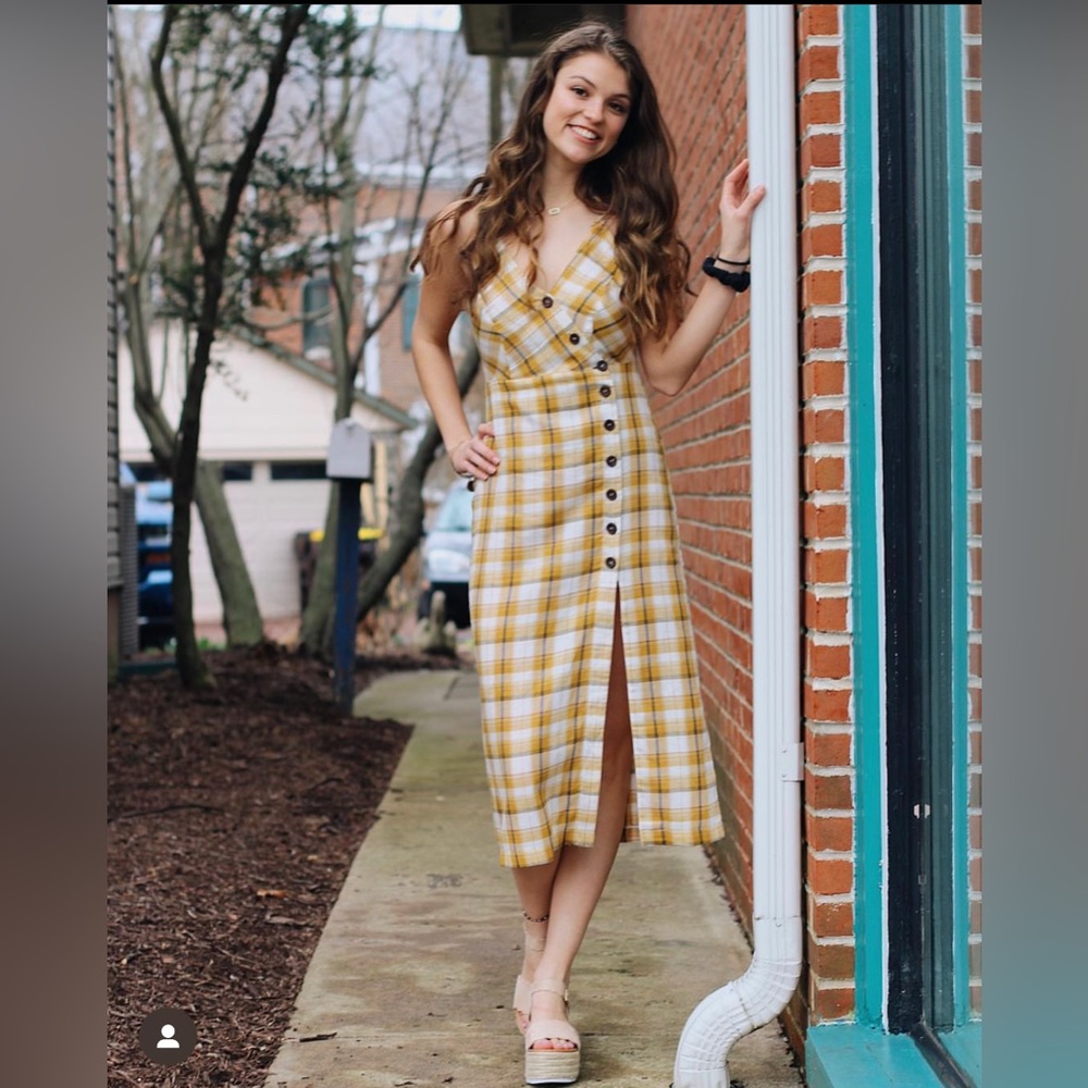 Unique asymmetrical button up dress